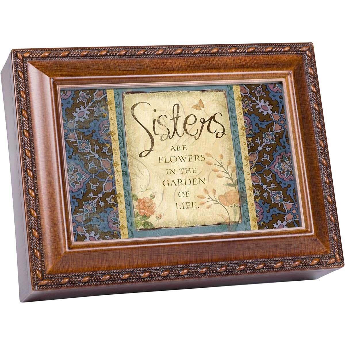 Sisters Garden Cottage Garden Woodgrain Traditional MusicボックスPlays That 's What Friends Are For