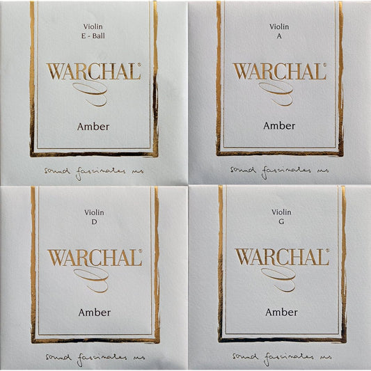 Warchal Amber Violin String Set 700B E-Plain Stainless Steel Ball Ends [Official Japanese Product]