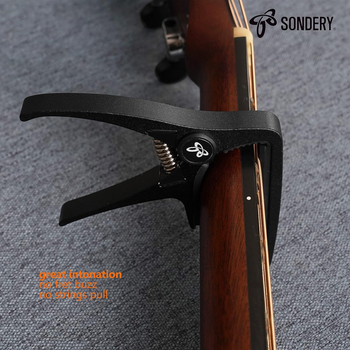 Sondery Guitar Capo for Classical Guitar, Ultra Light Clamp, Nylon Strings for Straight Fingerboard Guitar