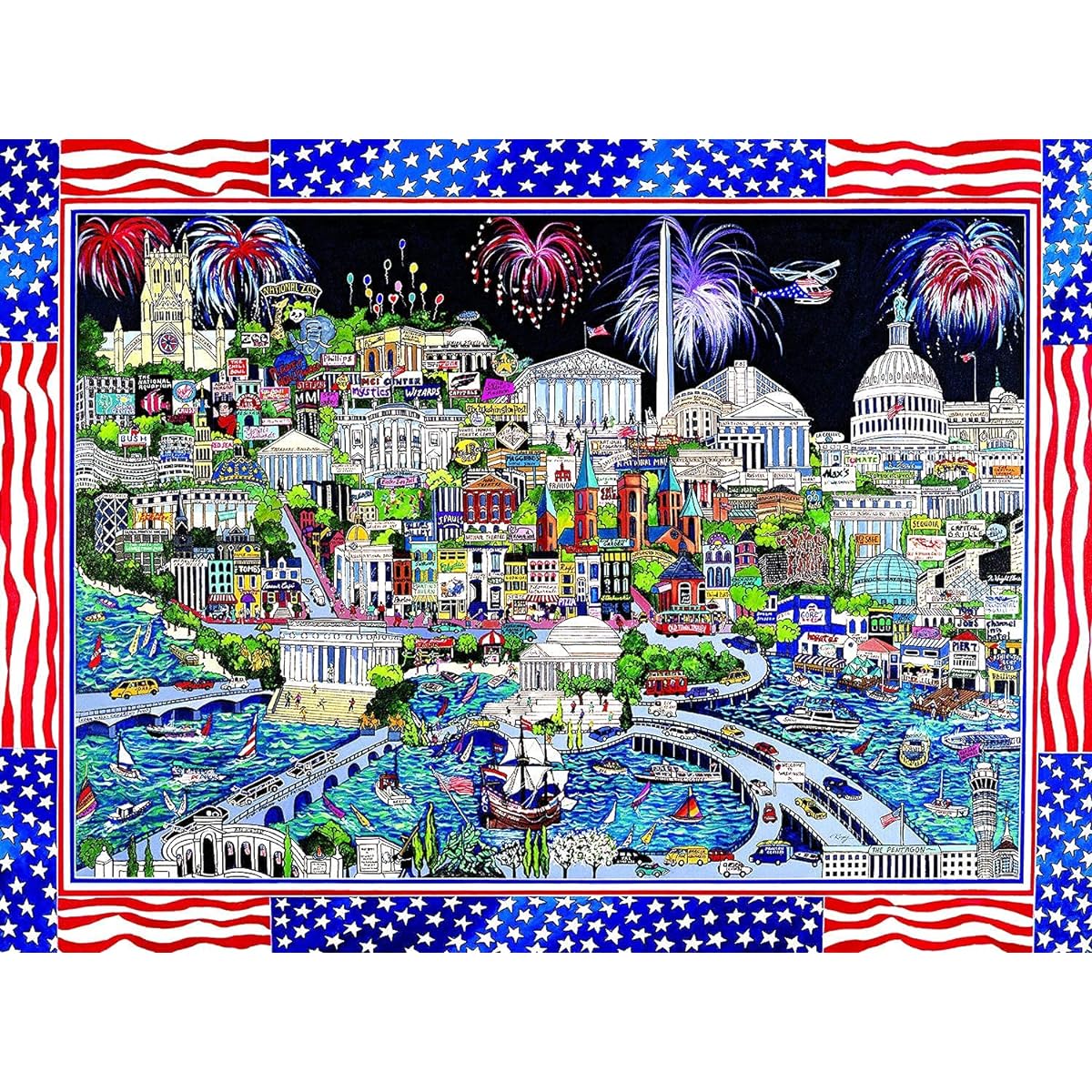 SUNSOUT INC Fireworks Washington DC 1000 Piece Jigsaw Puzzle