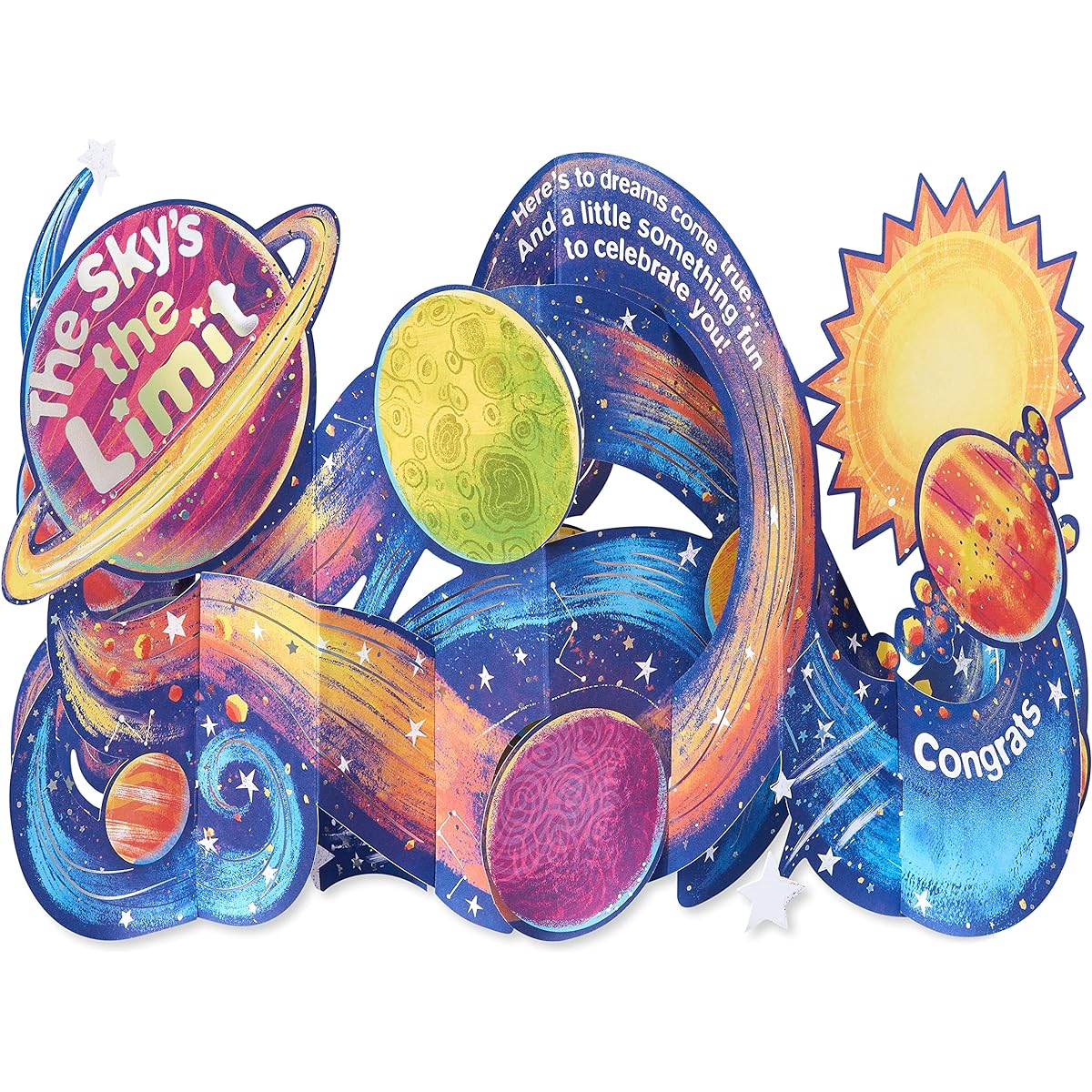 American Greetings Magic Moments Graduation Accordian Pop-Up Card (Sky is the Limit)
