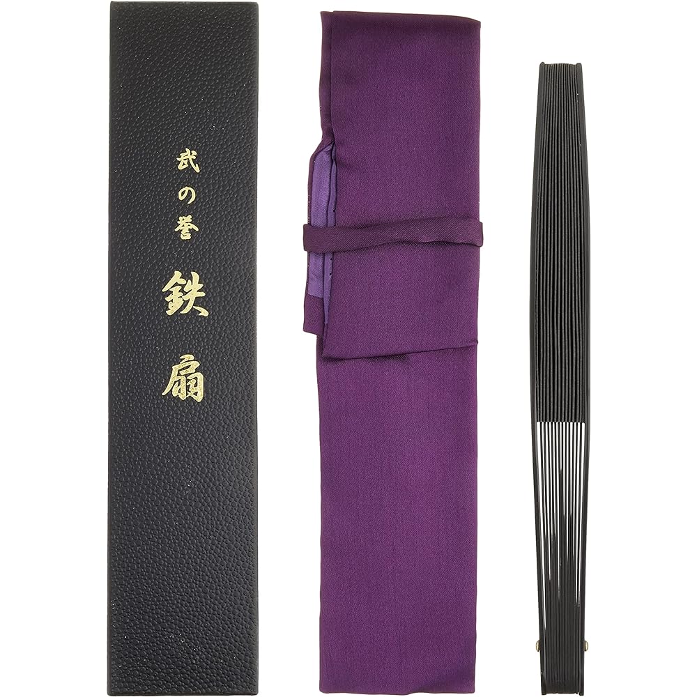 Ogata Sword TS-B/Hannya Take no Homare Iron Fan 8cm Black Heart Sutra