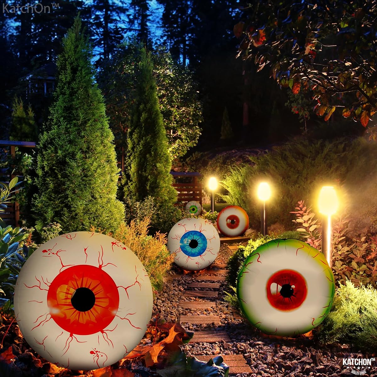 Large 20" Halloween Eyeball Balloons, Pack of 6 Halloween Foil Balloons, Halloween Party Decorations, Eye Balloons, Halloween Creepy Eyeballs, Haunted House Party Decorations