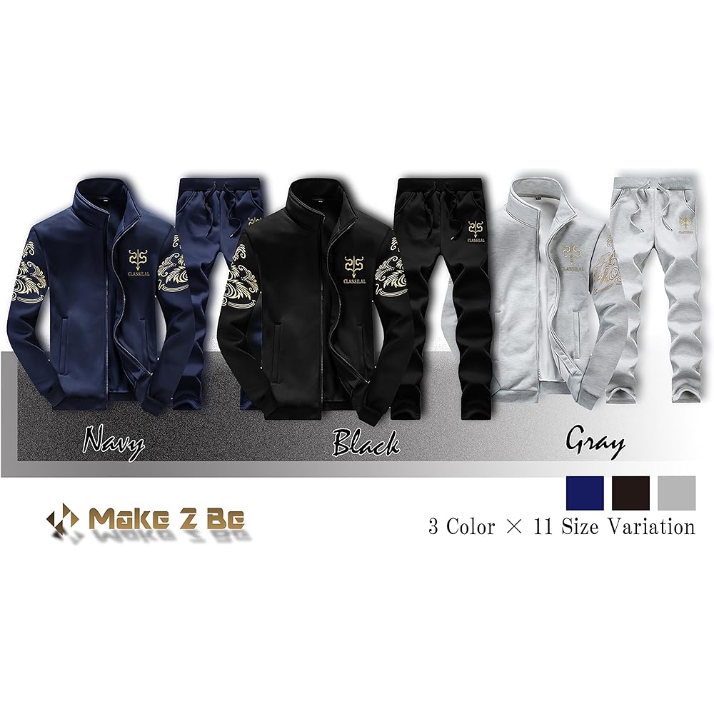 [Make 2 Be] Men's Stylish Sweatshirts, Top and Bottom Setup, Jersey, Training Wear, Large Size, Long Sleeve, Sports, Loungewear, Loungewear, Spring, Autumn, Winter, Exercise, Wide Range of Sizes M ~ 9XL MF33