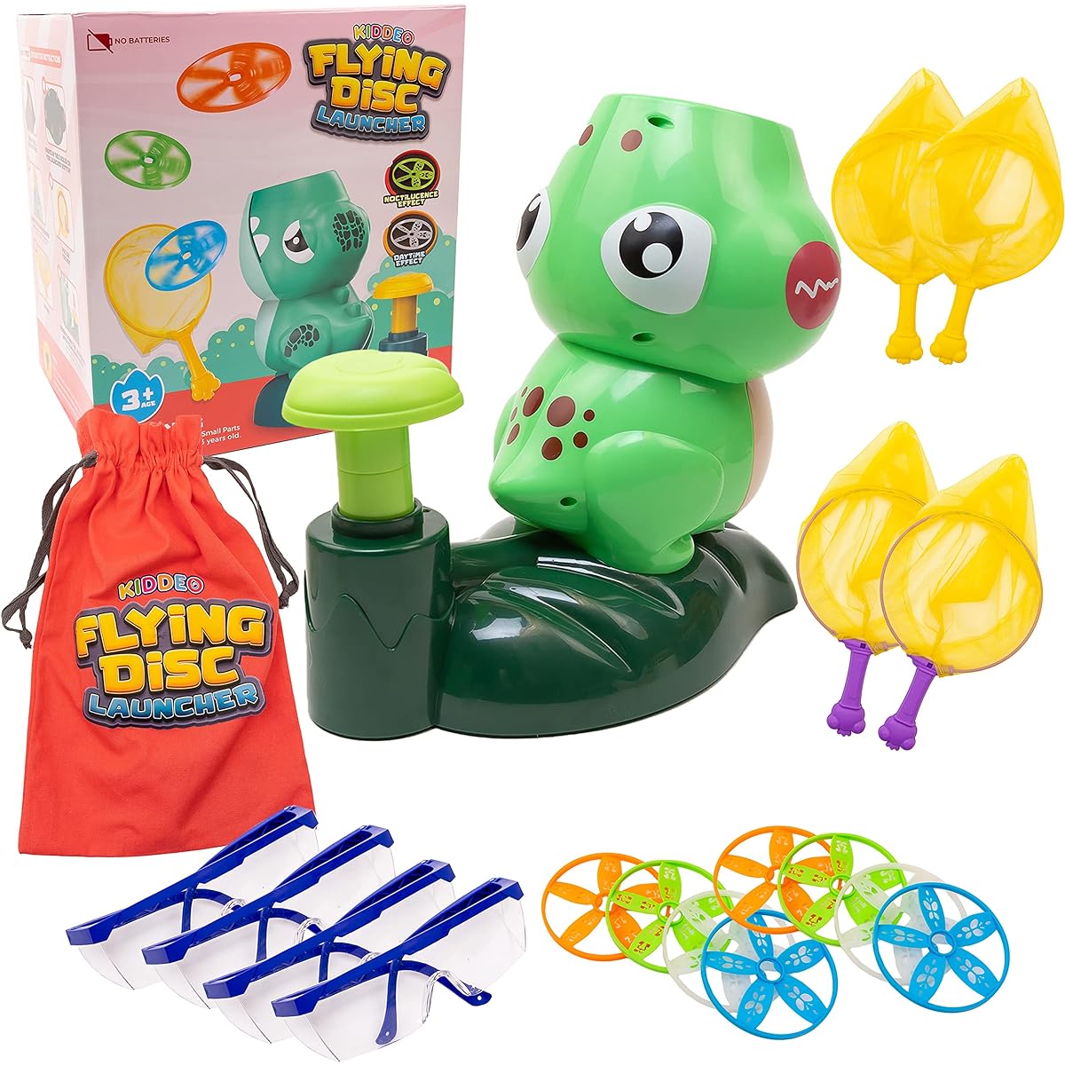 Kiddeo Flying Disc Launcher (Green Frog)