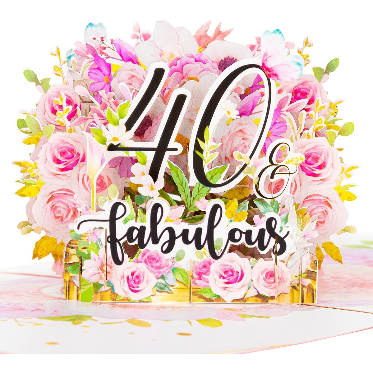 Crisky 40 Pieces 40th Birthday Pop Up Cards & Amazing Cards for Women/Wife/Sister/Aunt/Coworker/Friend 50th Birthday Gift Birthday Greeting Card with Blank Note and Envelope 5" x 7"