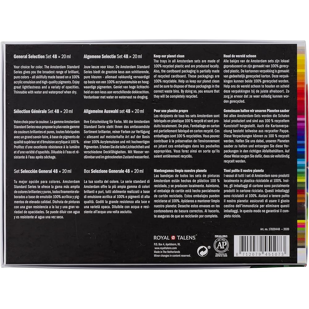 Amsterdam Royal Talens Amsterdam Standard Series Acrylic Color 20ml Tube Set of 48 General Selection (17820448)