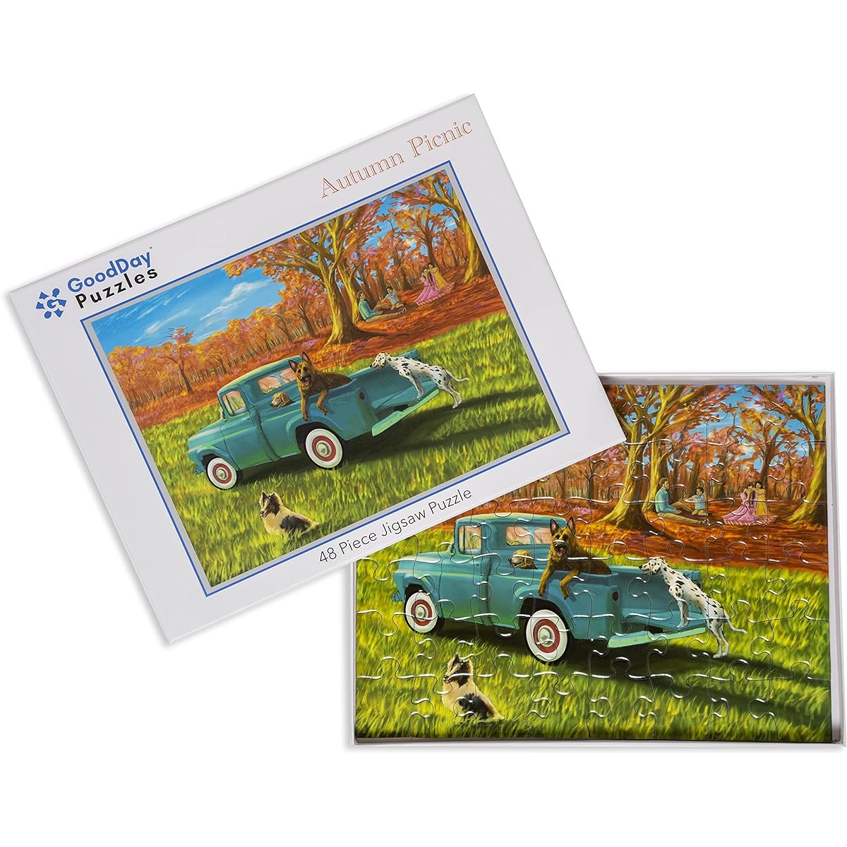 GoodDay Puzzles 48 Piece Jigsaw Puzzle for Autumn Picnic Dementia/Alzheimer's Activities Easy Puzzle for Adults Gift for Seniors