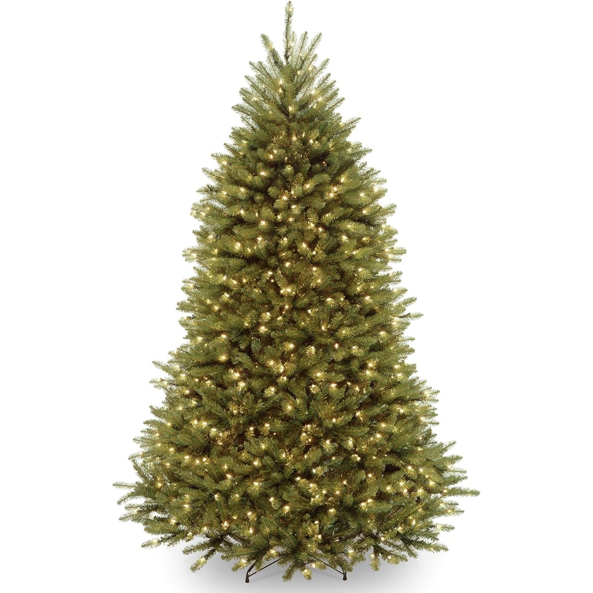 National Tree Company Pre-Lit Artificial Full Christmas Tree Green Dunhill Fir with White Lights and Stand 6.5 Feet