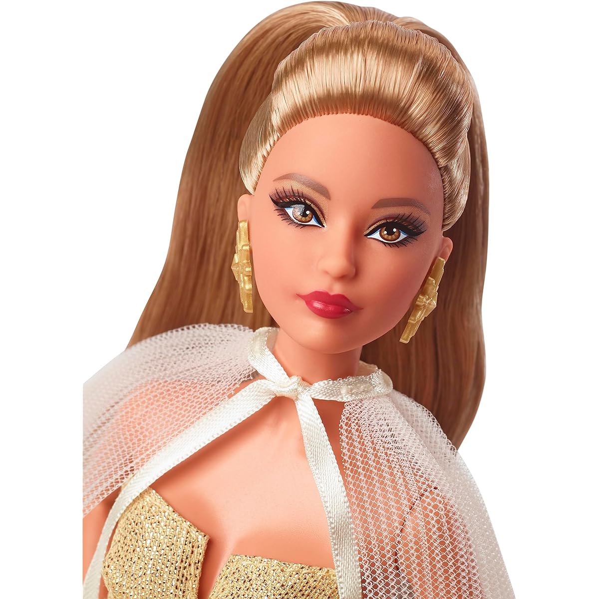2023 Holiday Barbie Doll, Seasonal Collector Gift, Barbie Signature, Golden Gown and Displayable Packaging, Light Brown Hair