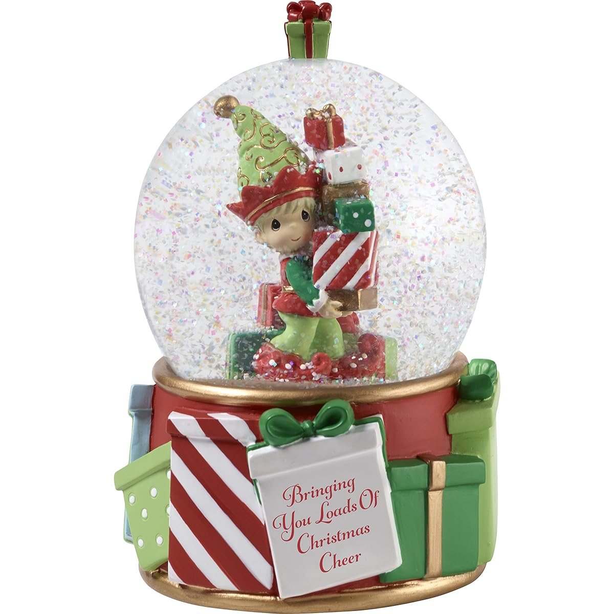 Precious Moments Bringing You Loads of Christmas Cheer Elf Snow Globe