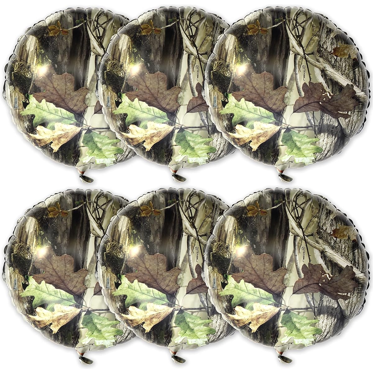 Havercamp Next Camouflage Party Round Mylar Balloons | 6 Pieces | Perfect for Hunter Theme Parties, Camouflage Motifs, Birthday Events, Graduation Parties, Father's Day Celebrations