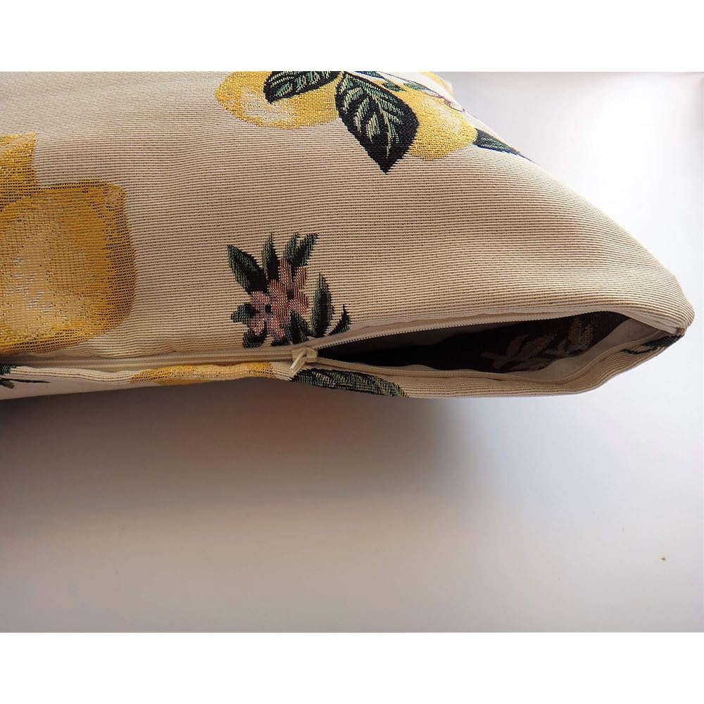 VEGATEX Cushion Cover 45 x 45cm Set of 2 Gobelins Southern France Lemon Pattern