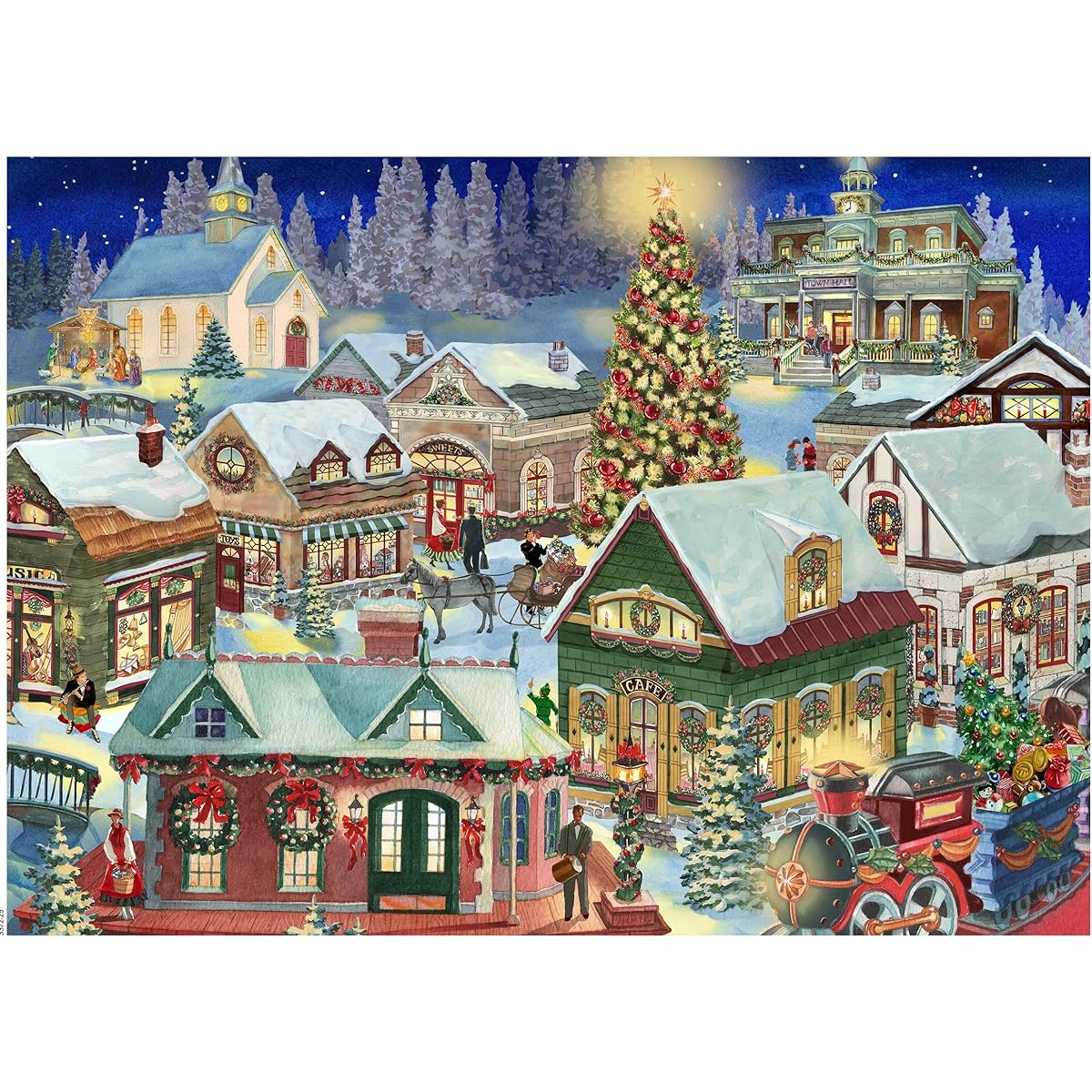 Ceaco Jigsaw Puzzle Classic Christmas Christmas Village 1000 Pieces