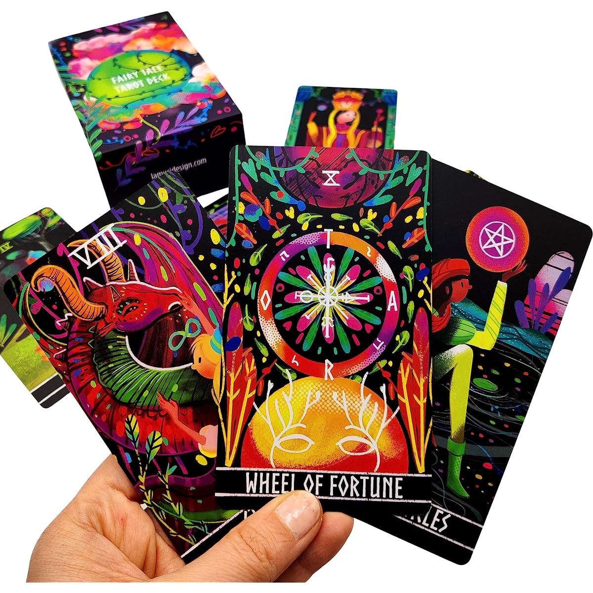 La Muci Fairy Tale Tarot Card Deck with Guidebook Major/Minor Arcana Full Tarot Deck Rainbow Tarot with 78 Cards Tarot Card Set Unique Floral Design Modern Tarot Cards for Beginners