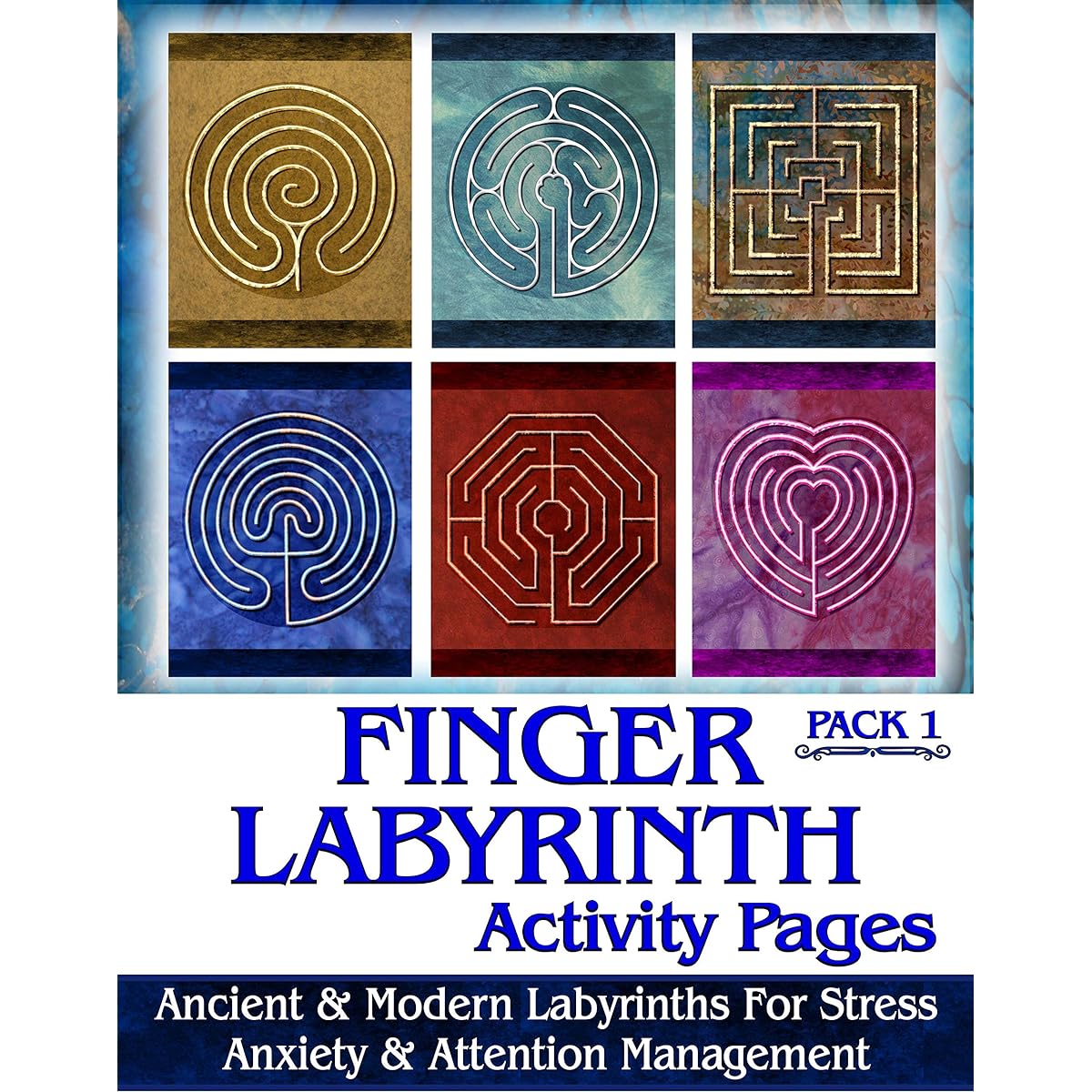 Ravensdaughter Designs Finger Labyrinth Activity Page Pack 1: Focusing Tools for Stress, Anxiety, and Attention Management