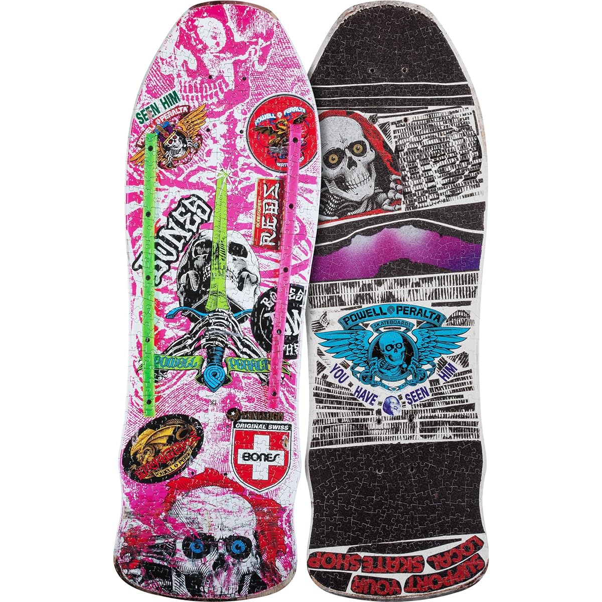 Powell Peralta Skull & Sword GeeGah Skateboard Deck Puzzle Pink