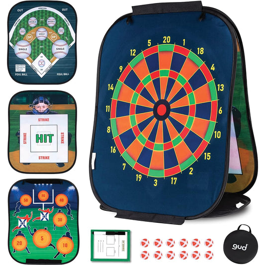 GUD Football, Baseball & Darts Sports Game Toys, Indoor & Outdoor Yard Lawn Toys, Birthday Gift Set for Kids, Teens & Family