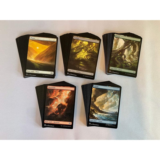 100 Full Art Basic Lands - Magic the Gathering - 20 Swamp, Mountain, Forest, Plains, Island - MTG!