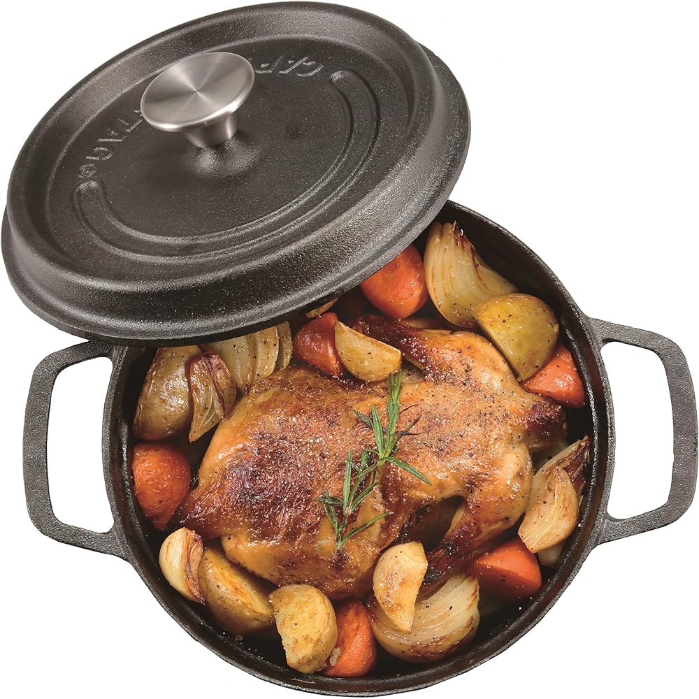 CAPTAIN STAG Cocotte Dutch Oven Cast Iron No Seasoning Required Oven Safe UG-3035/UG-3036/UG-3037/UG-3040