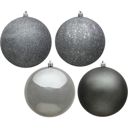 Vickerman 2.75" Pewter 4 Finish Ball Ornaments Assortment, 20 per Box