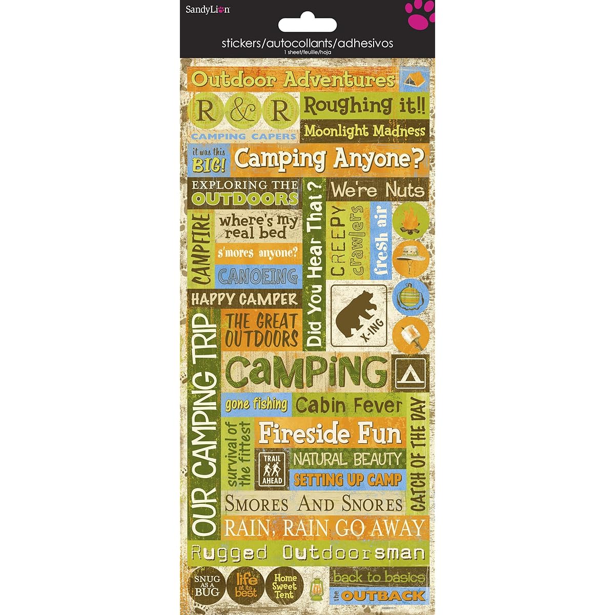 Sandylion Camp Sticker, 5.5-inch Paper Words 12-inch