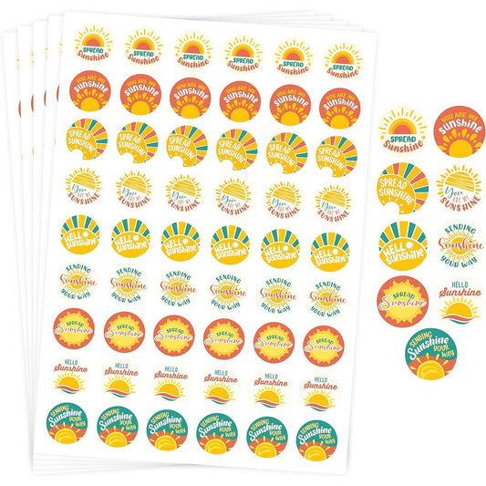 1080 Sunshine Stickers Bulk - 20 Sheets Small Sun Stickers for Kids, Happy Mail Stickers, Happy Stickers, Positive Stickers for Kids, Sending Sunshine Stickers, Stickers Small Business