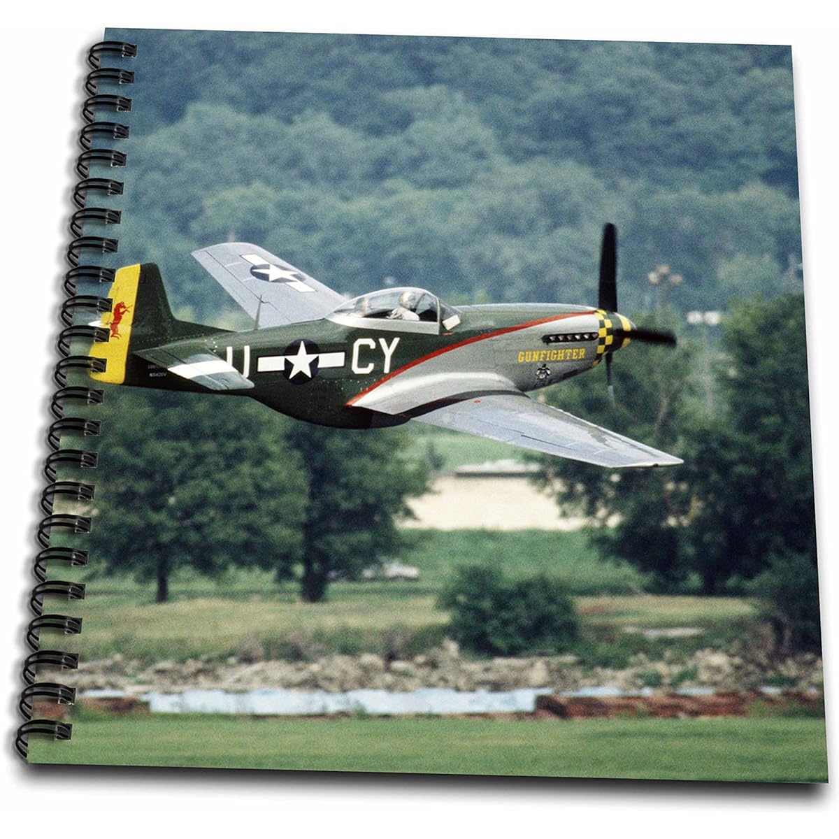 Danita Delimont – War Planes – P - 51 D Mustang, War Plane – us24 bfr0082 – Bernard Friel – Drawing Book 12x12 memory book db_91303_2