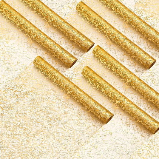 12 Pieces Gold Table Runners 12" x 7ft Table Runner Roll Sequin Glitter Table Runner Metallic Thin Mesh Gold Fabric Table Decorations for Christmas Party Wedding Shower Birthday Supplies