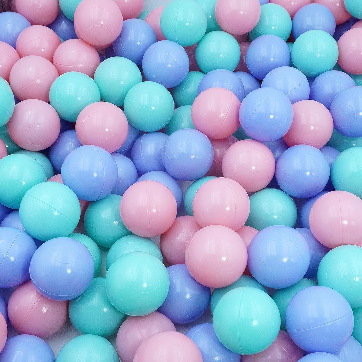 EOSAU 100 Pieces Toddler Play Balls 2.15 Inch Ocean Ball Baby Toy Macaron Mixed Color Pool Party Decoration