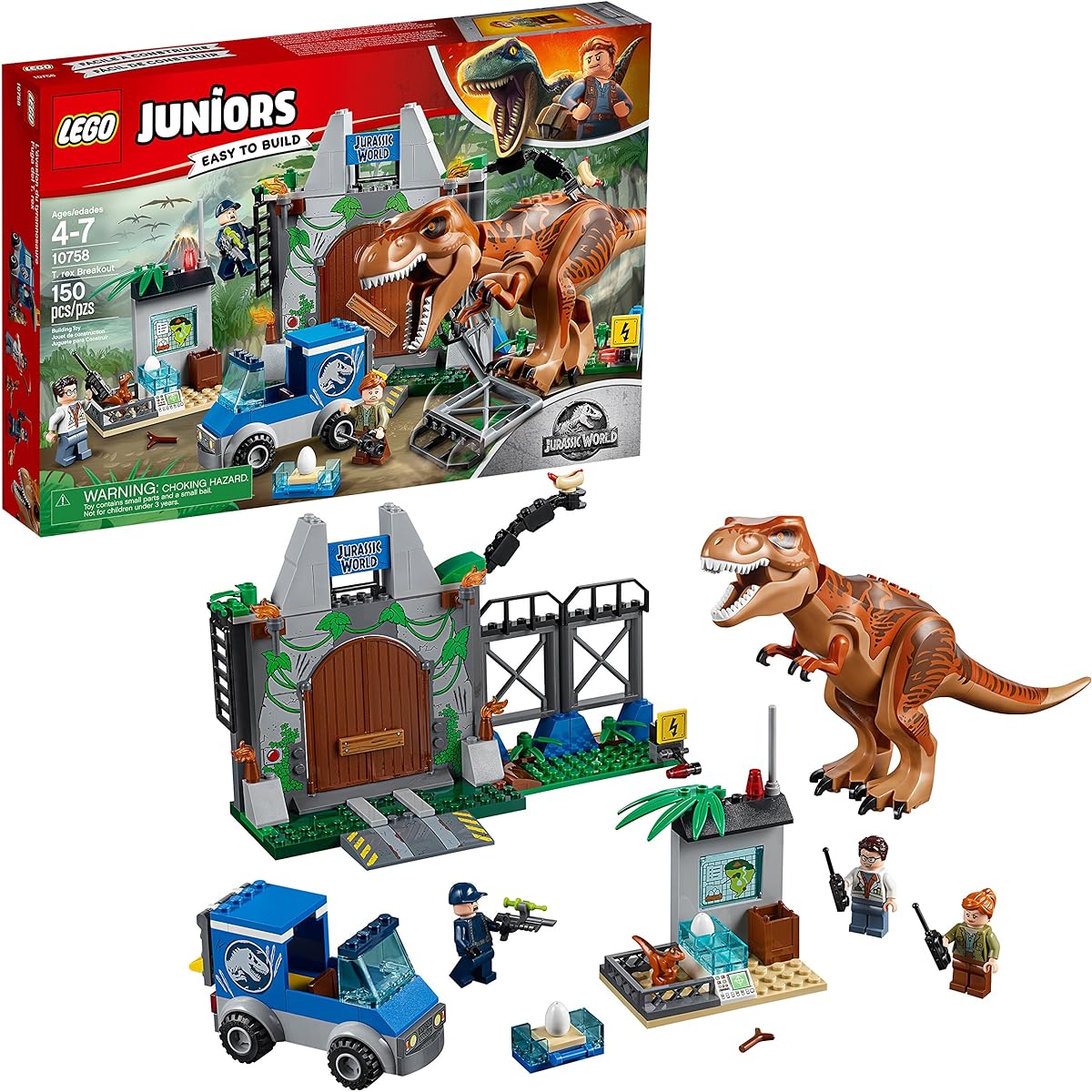 LEGO Juniors T. rex Breakout 10758 Building Kit 150 pieces