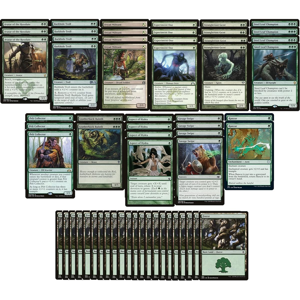 Elite Mono Green Stompy Deck - Aggro Devotion - Modern Legal - Custom Built - Magic the Gathering - MTG - 60 Cards!
