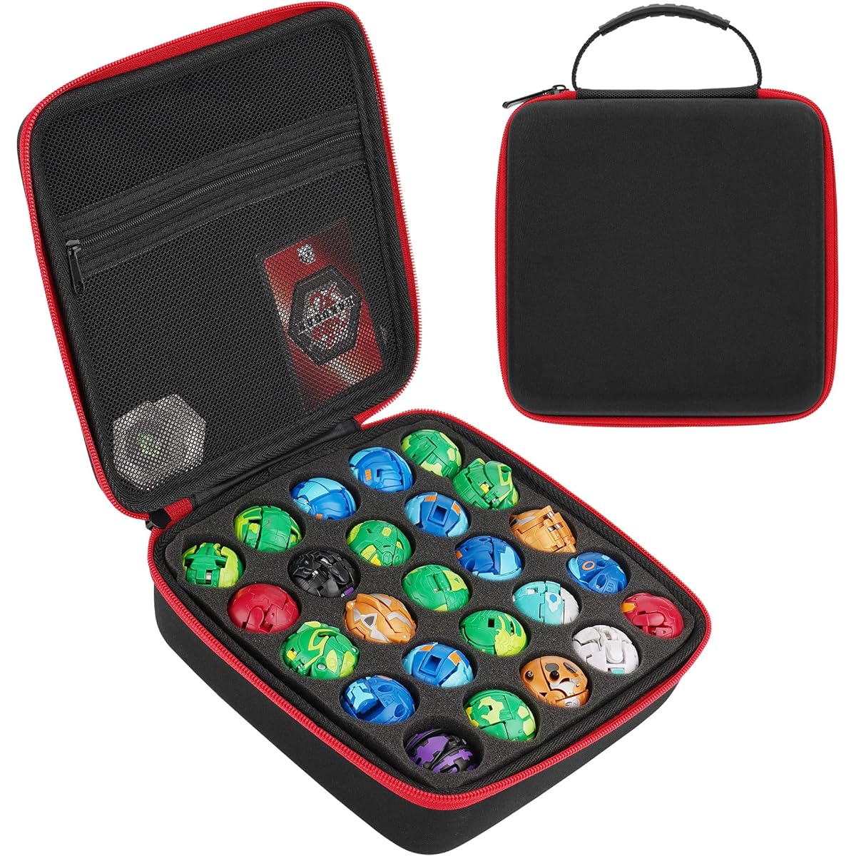 TONYLAIJIANTAO Toy Storage Organizer Case for Bakugan Armored Alliance Collectible Action Figures, Bakugan Cores, Bakugan Ultra, Trading Cards (Case Only) (M)