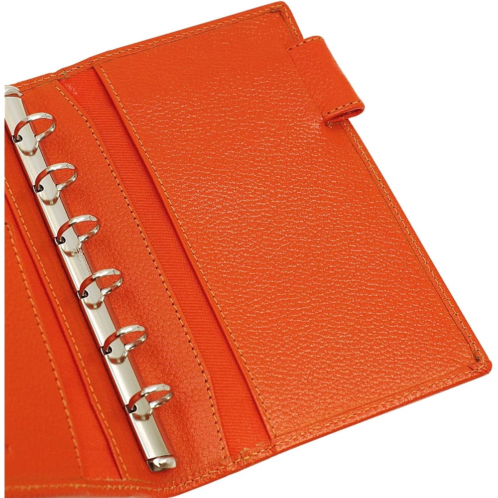 Mini 6 Hole Size Ten Colors Ring Diameter 11mm [Orange] System Notebook Binder 1237-084