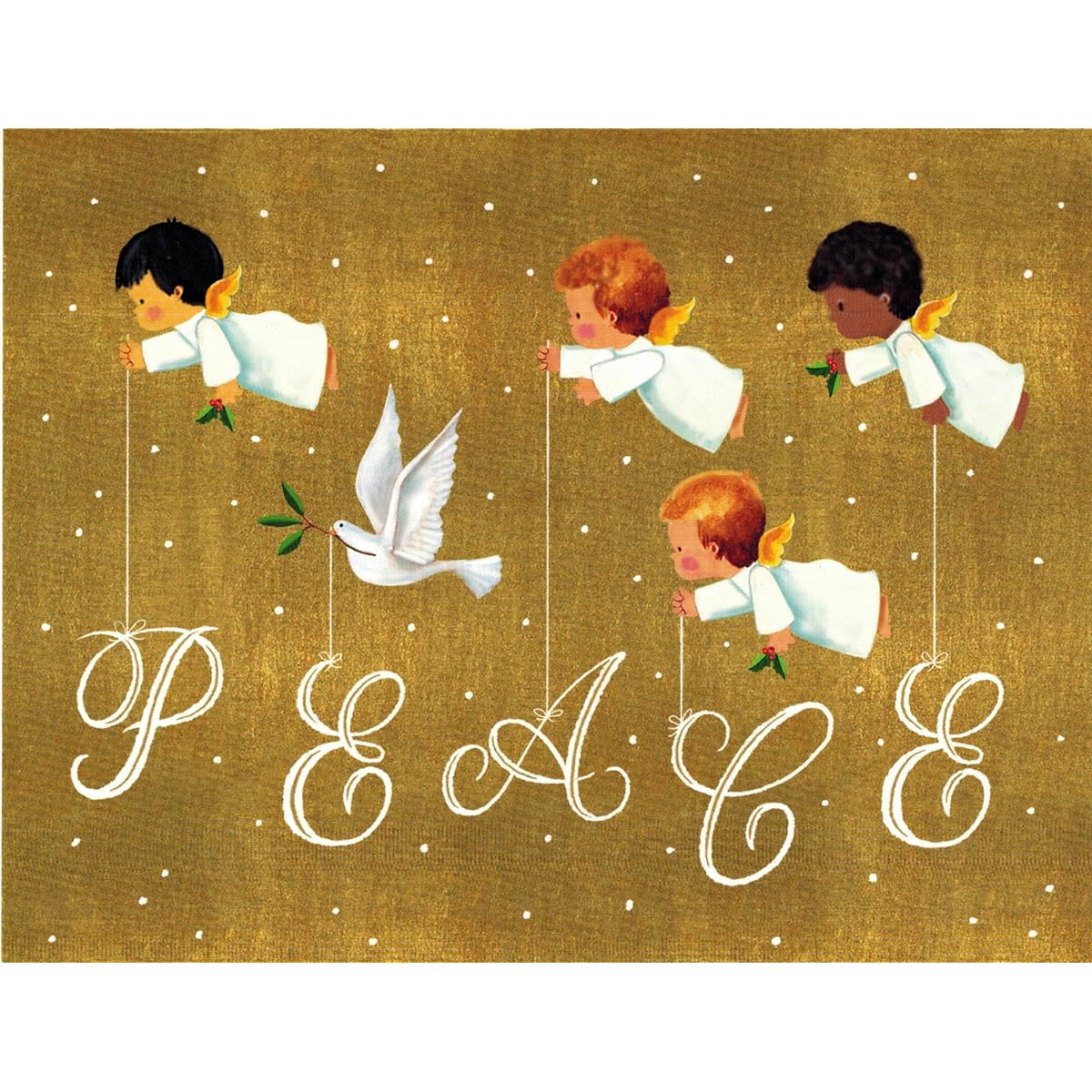 Caspari Peace Baby Angels Boxed Christmas Cards 16 Cards and Envelopes