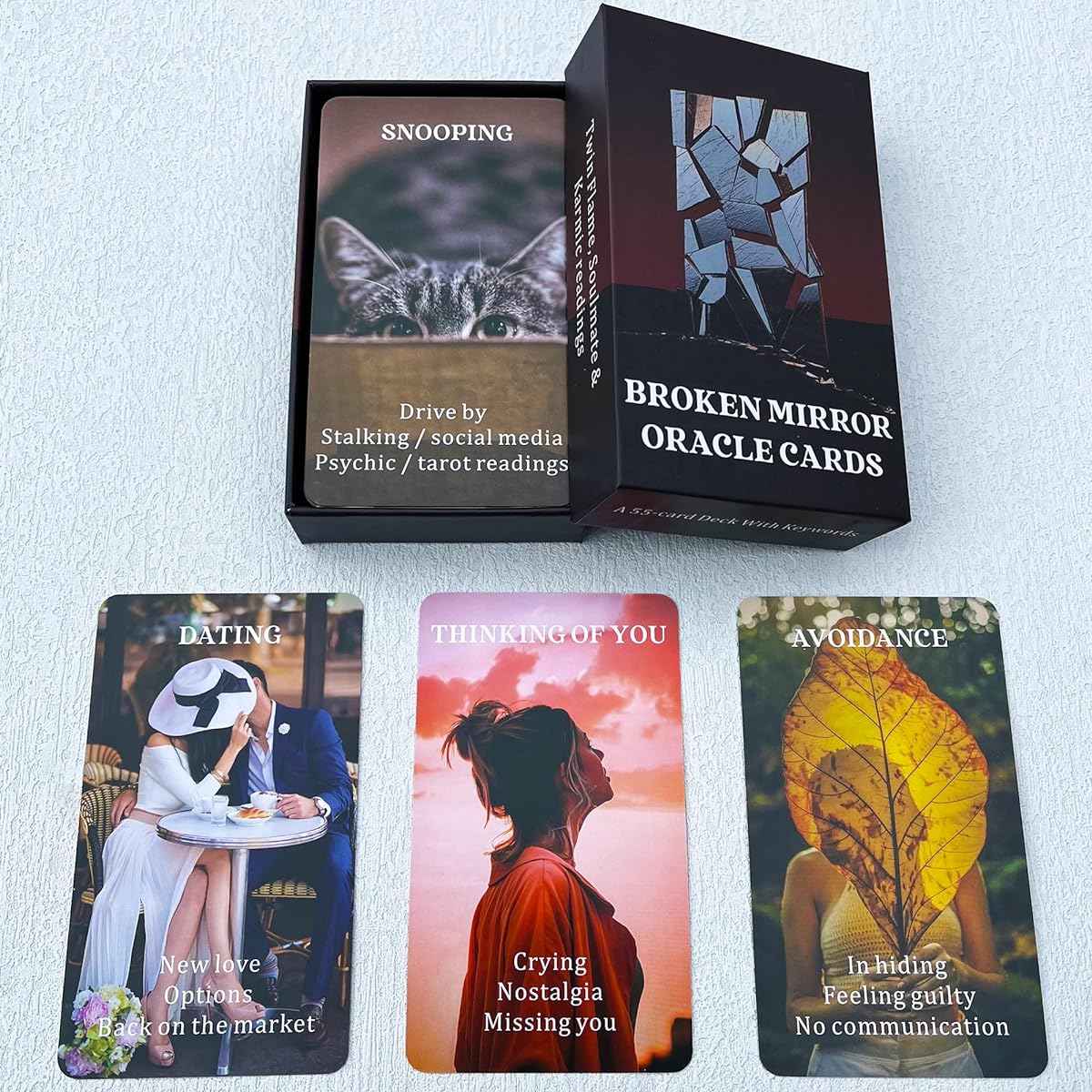 SOULGIST Love Oracle Card Deck Broken Mirror Deck Oracle Cards for Beginners Recommended for Twin Flames, Soulmates and Karma Readings