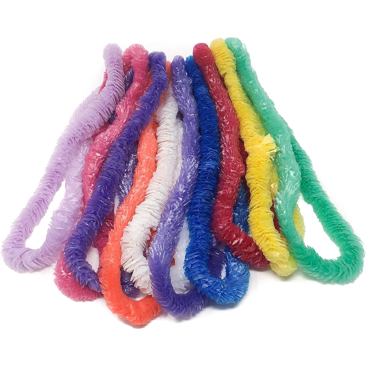 200 Piece Plastic Flower Lei Bulk Assortment – Tropical Lei Luau Party Supplies