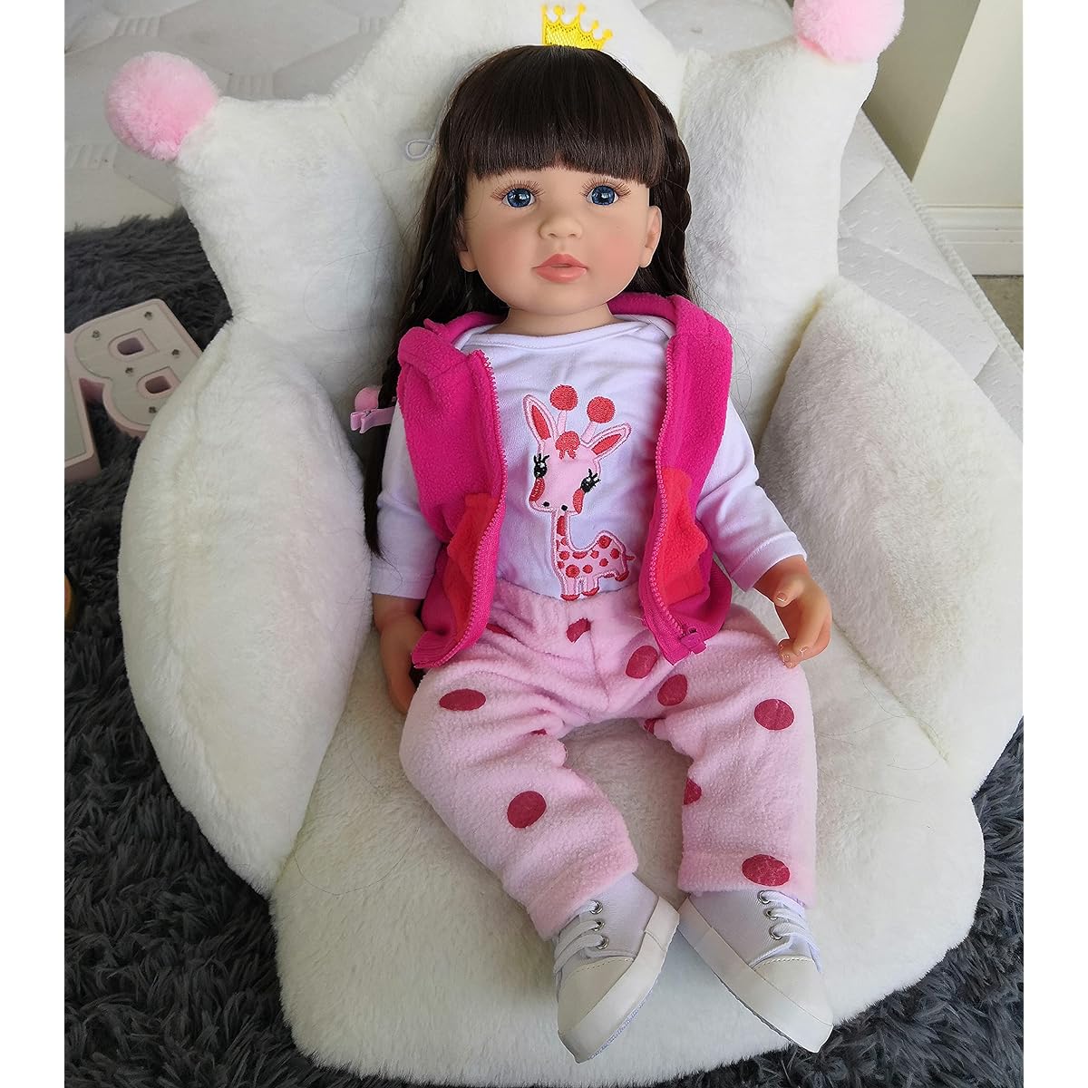 iCradle Realistic Reborn Baby Doll, Poseable Full Silicone Body, 22 Inch Realistic Reborn Toddler Handmade Soft Vinyl Newborn Baby Doll with Clothes Set and Gift