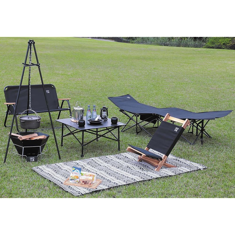 CAPTAIN STAG Outdoor Chair Low Style Chair CS Black Label UP-1034