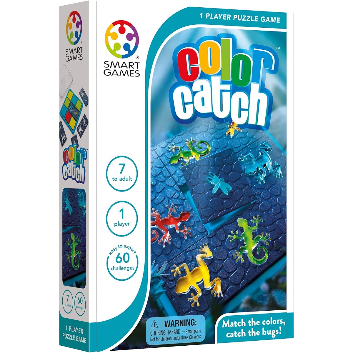 SmartGames Color Catch Travel Game for Kids and Adults - Color Changing STEM Focus Cognitive Skills Building Brain Game Brain Teaser for Ages 7+ - 60 Challenges.