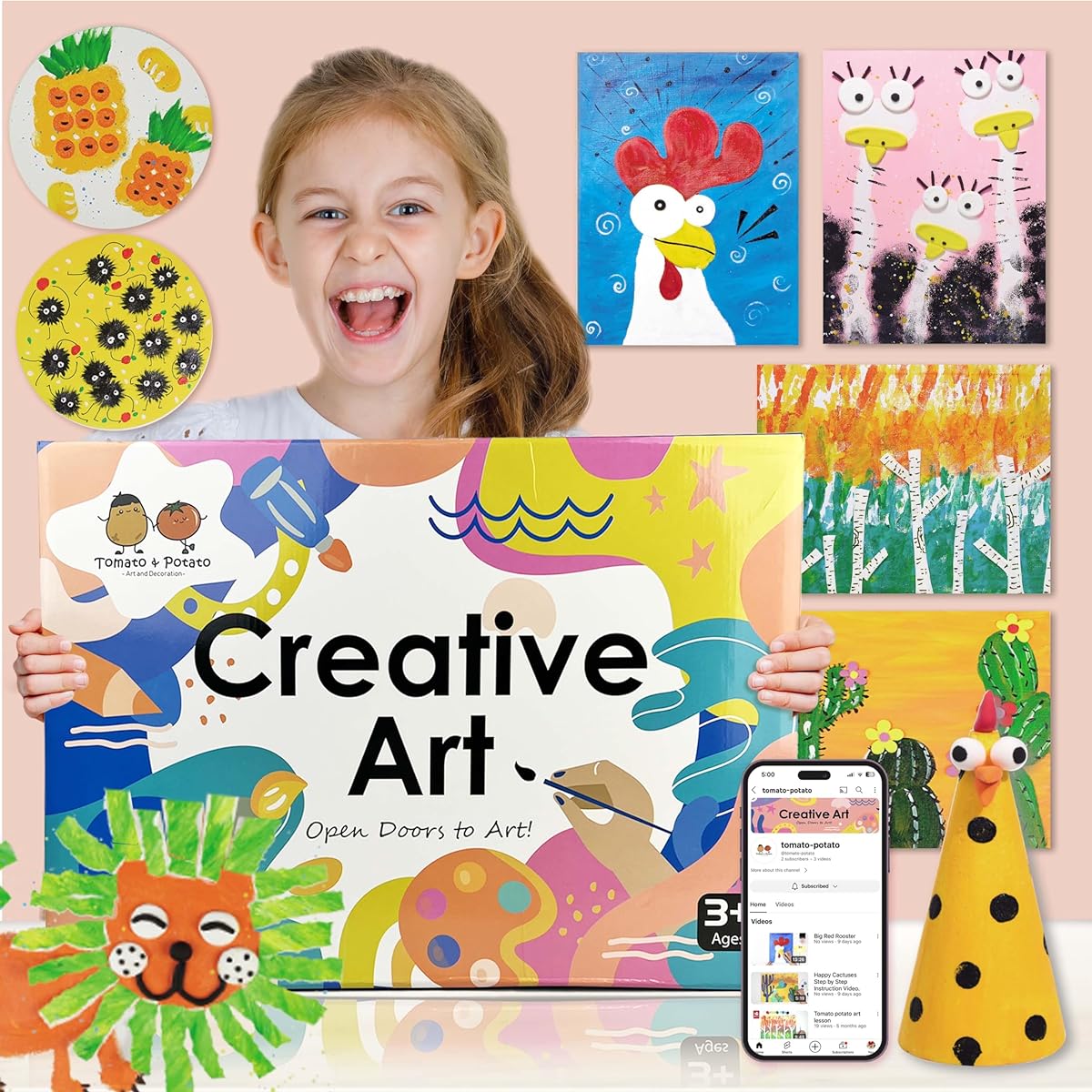 MONSTER ACADEMY Decorations - Creative Art for Kids All Materials Included in the Box Including Step-by-Step Videos Great Gift for Ages 4, 5, 6, 7, 8, 9, 10