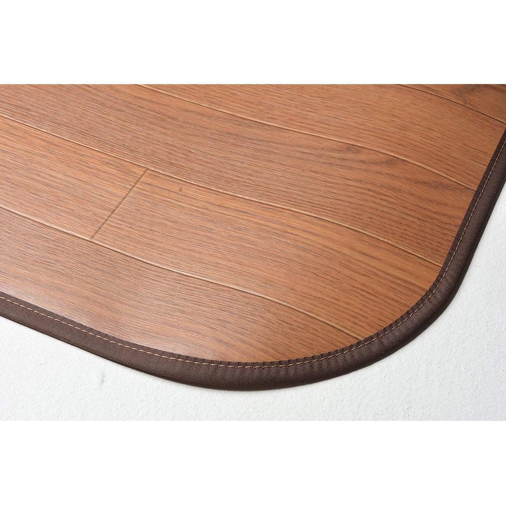 Hagiwara Kitchen Mat, Brown, Approx. 90x240cm, Wood Grain, Water Repellent, Deodorant, Antibacterial, Comes with Anti-Slip Sheet "Niocrine" 350114623
