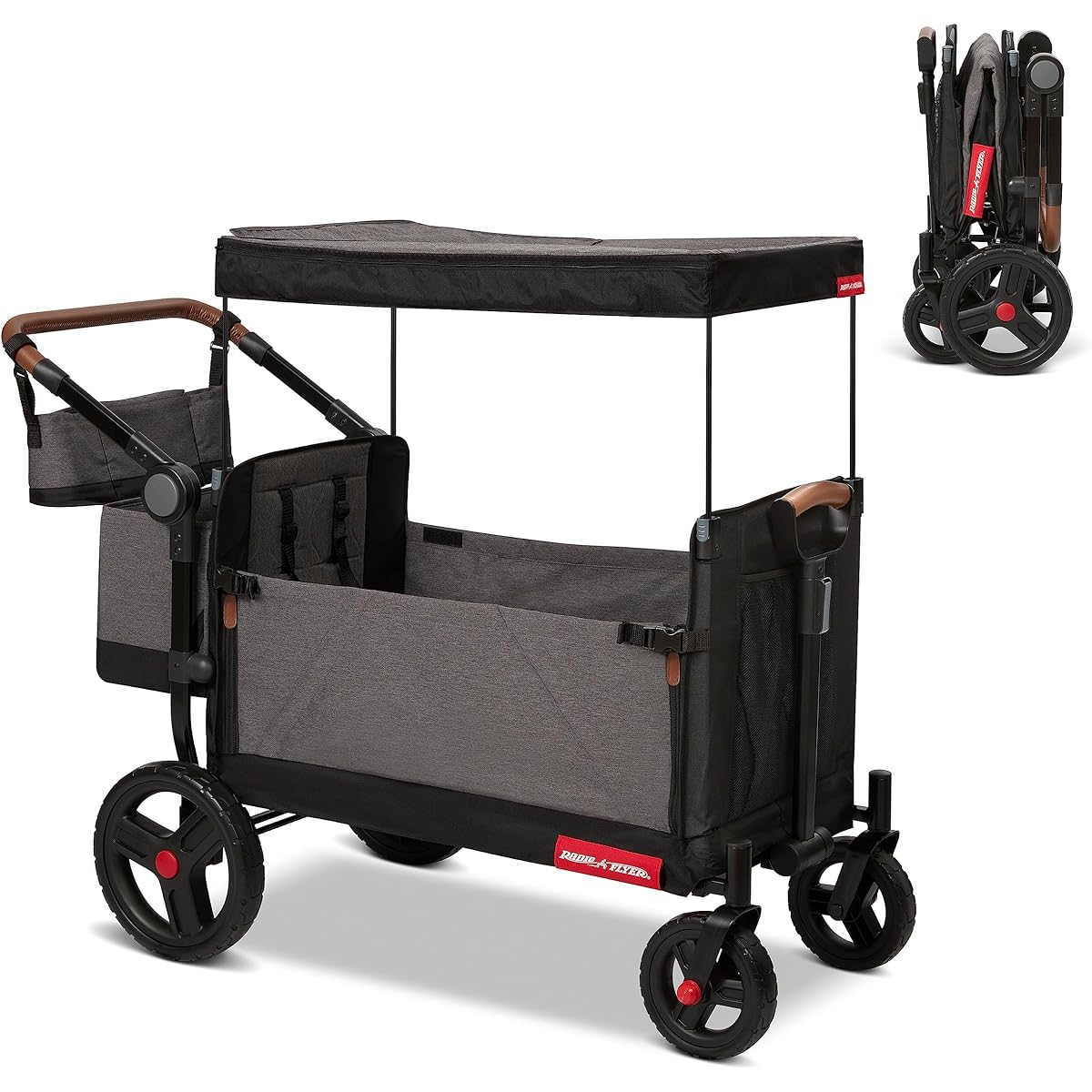 Radio Flyer Atlas Stroll N Wagon Folding Wagon for Ages 1+ Gray