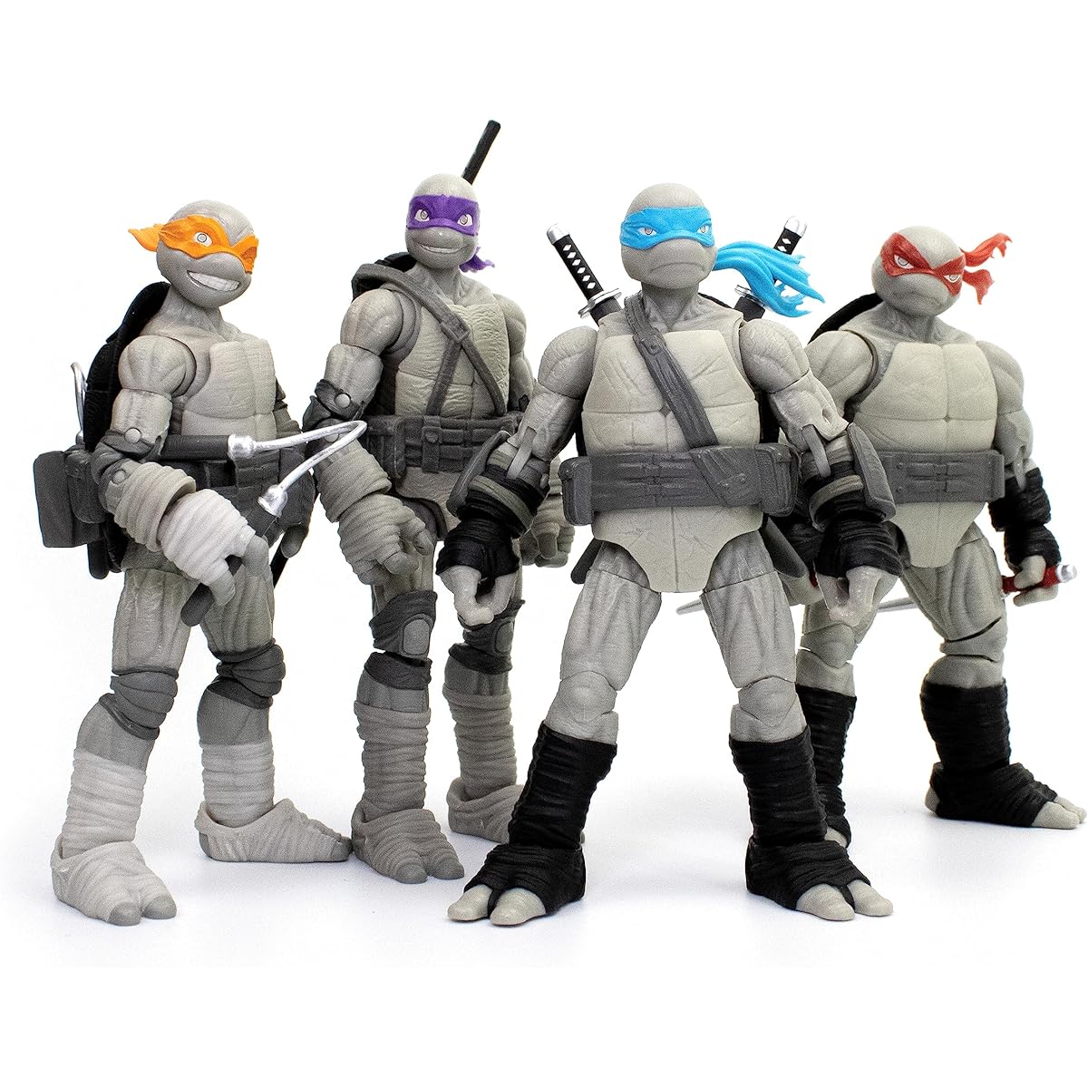 The Loyal Subjects Teenage Mutant Ninja Turtles BST AXN IDW Comic Inspired "Black & White" 5" Action Figures 4-Pack