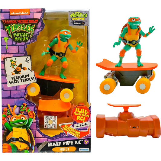Teenage Mutant Ninja Turtles Michelangelo Halfpipe RC Vehicle Movie Edition Ages 5+ - Skate + Perform Tricks - 2.4GHz RC Controller