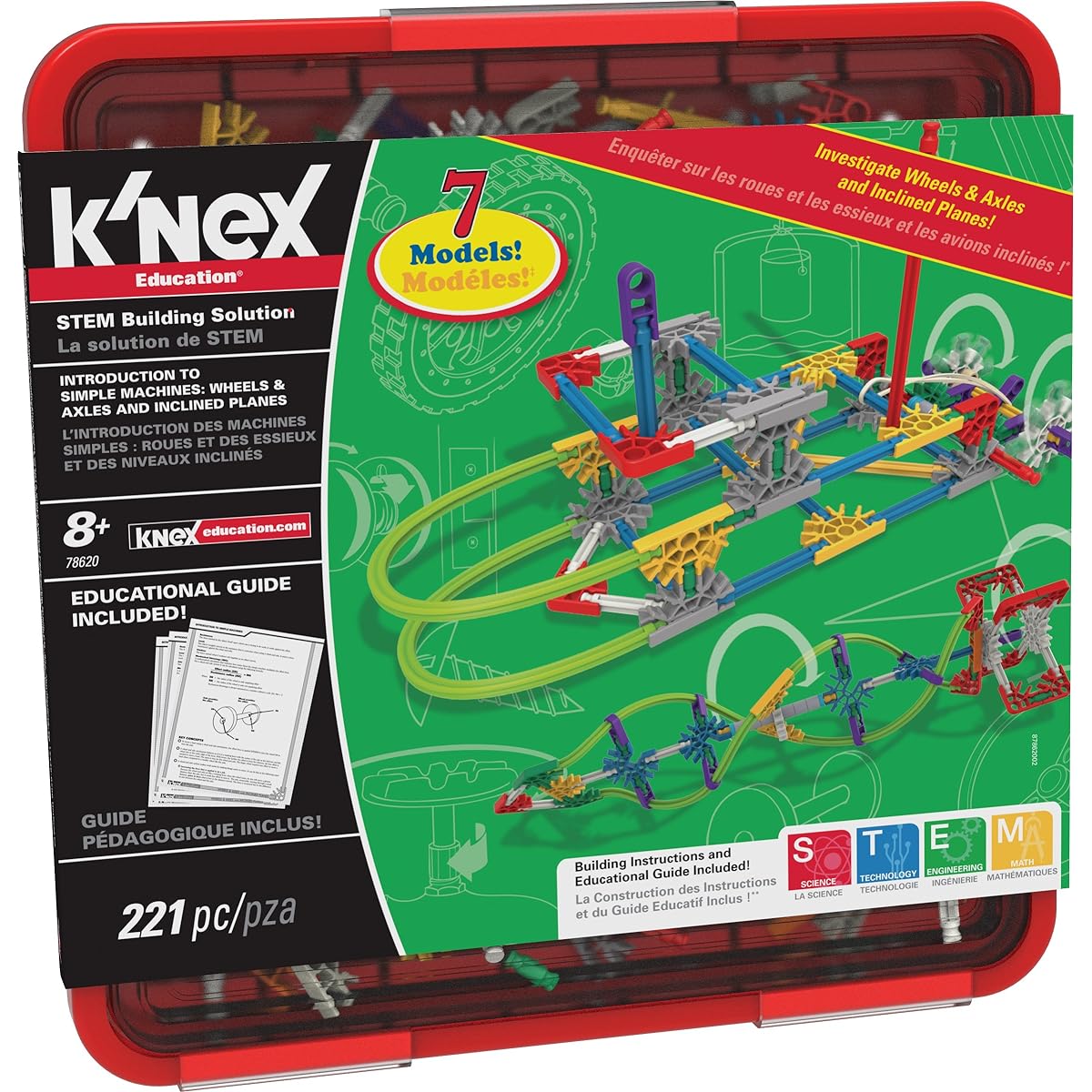 K'NEX Education Simple Machine Wheels Axles & Inclined Planes Set Assembly Kit Genuine Product