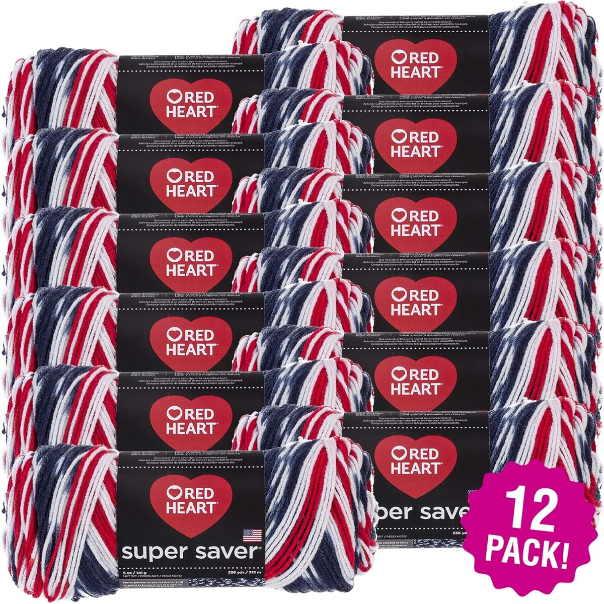 Red Heart Americana Super Saver Yarn 12 Pack