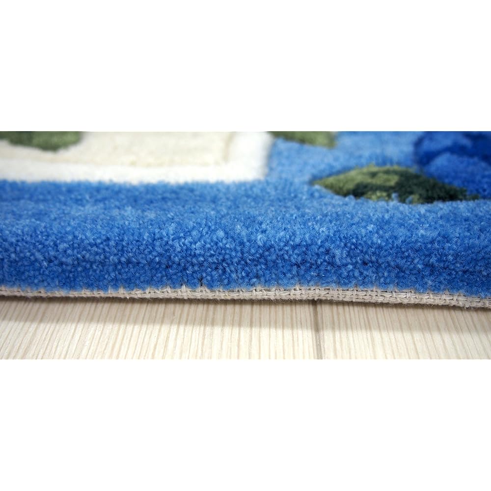 Hagiwara Entrance Mat Mat "Karen" Blue Approx. 65X110 270048625