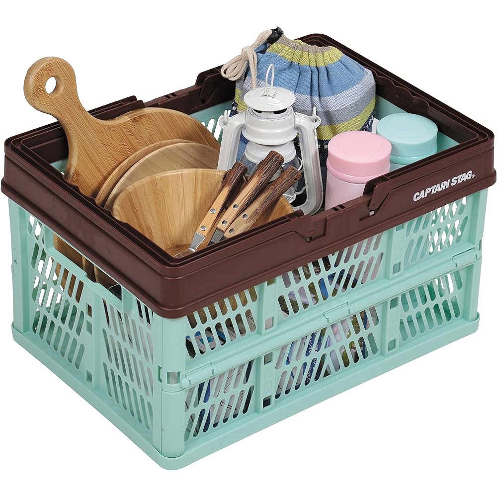 CAPTAIN STAG Folding Container Basket Folding Handy Container with Handle L Size