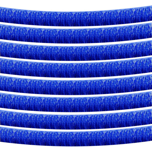 10ft Foil Fringe Garland Metallic Tassel Banner Wall Hanging Tinsel Streamer Backdrop for Parade Floats (Blue)